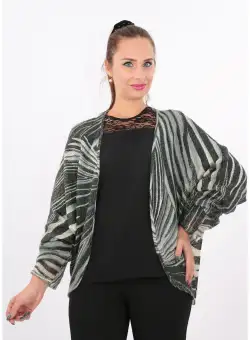 Cardigan gri din mohair tricotat