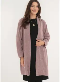 Cardigan tricotat roz prafuit