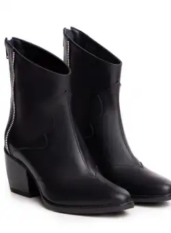 Ciocate Cressida din piele neagra cu accesoriu fermoar