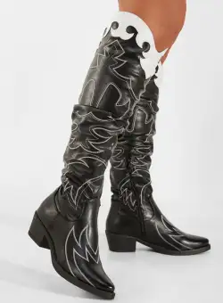 Cizme cowboy damă negre Nieve V2