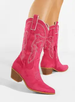 Cizme cowboy dama roz Texina
