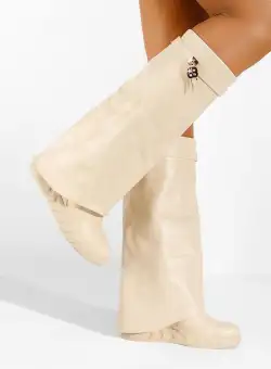 Cizme cu platforma ascunsa bej Ipira