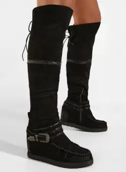 Cizme cu platforma ascunsa negre Caizia