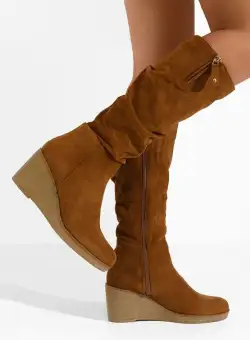 Cizme cu platforma Chloe maro