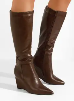 Cizme cu platforma Enania maro