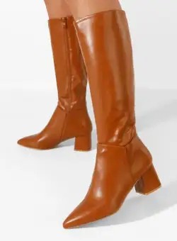 Cizme cu toc Diasima camel