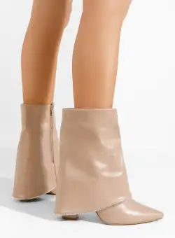 Cizme cu toc gros Aveis bej