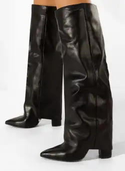 Cizme cu toc gros Azinia negre