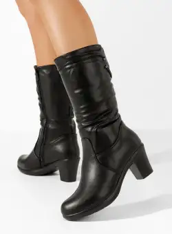 Cizme cu toc gros Beretti negre