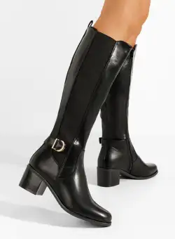 Cizme cu toc gros Devia negre