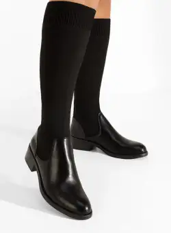 Cizme cu toc gros Garrofa negre