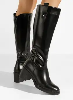Cizme cu toc gros June negre
