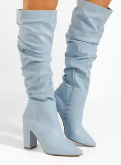 Cizme cu toc gros Marquee bleu