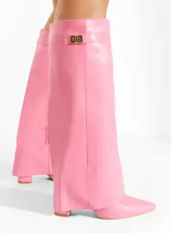 Cizme cu toc gros Nevada fucsia