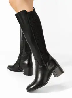 Cizme cu toc gros Seshia negre