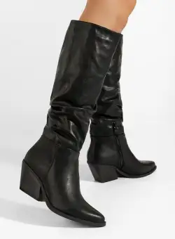 Cizme cu toc gros Tinesi negre