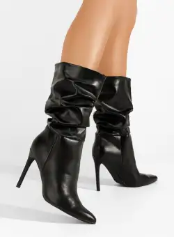 Cizme cu toc subtire Hamena negre