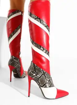 Cizme cu toc subtire multicolore Benaque