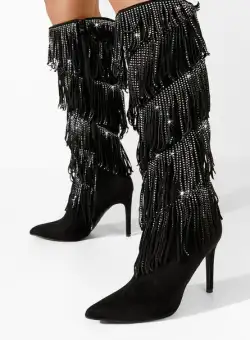 Cizme cu toc subtire Offreda negre