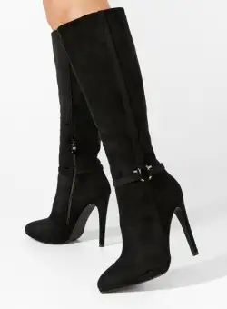Cizme cu toc subtire Sabelina negre