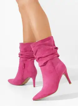Cizme cu toc subtire Xera fucsia