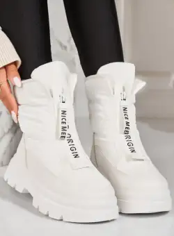 Cizme Dama Imblanite Albe din Fas Ifoxla