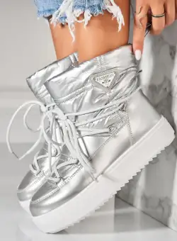 Cizme Dama Imblanite Argintii din Fas Nitana