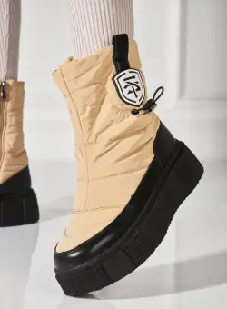 Cizme Dama Imblanite Kaki din Piele Ecologica Nyra