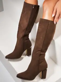 Cizme Dama Imblanite Maro din Piele Ecologica Intoarsa Ayanda