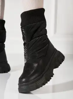 Cizme Dama Imblanite Negre din Piele Ecologica Celina