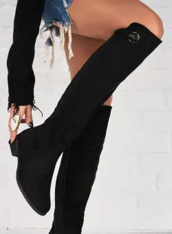 Cizme Dama Imblanite Negre din Piele Ecologica Intoarsa Apai2