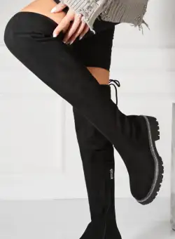 Cizme Dama Imblanite Negre din Piele Ecologica Intoarsa Aspyn2