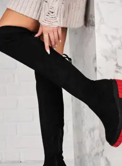 Cizme Dama Imblanite Negre din Piele Ecologica Intoarsa Fareeha2