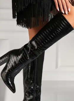 Cizme Dama Imblanite Negre din Piele Ecologica Nyxia