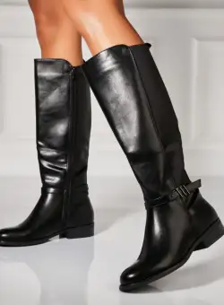 Cizme Dama Imblanite Negre din Piele Ecologica Suhey