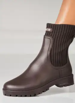 Cizme Dama Scurte Maro din Cauciuc Djene