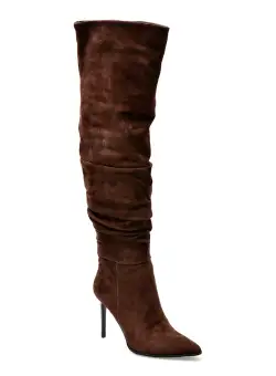 Cizme EPICA maro, H209, din piele intoarsa