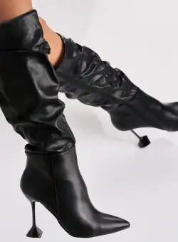 Cizme Iarna Negre din Piele Ecologica Caisho