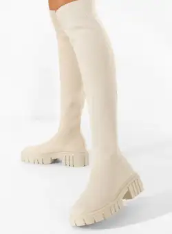 Cizme lungi dama Raena bej
