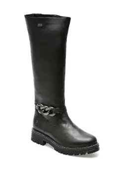 Cizme REMONTE negre, D2282, din piele naturala