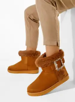 Cizme scurte dama camel Noranda V2