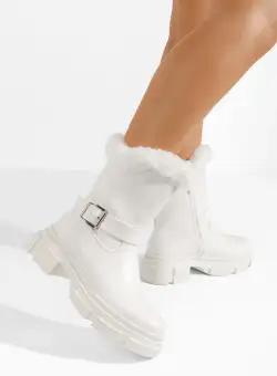 Cizme scurte dama Nerezza albe