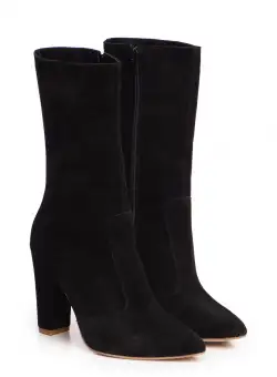 Cizme Teo Piele Intoarsa Black