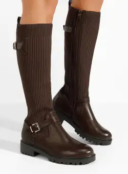 Cizme tip soseta Sovenia maro