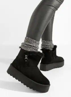 Cizme tip ugg Jamya negre