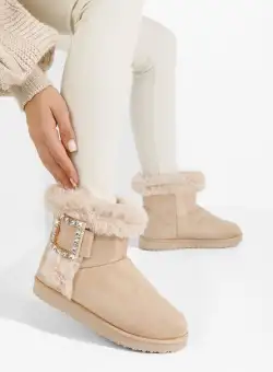 Cizme tip ugg Noranda bej