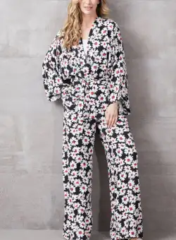 Compleu dama Negru cu Flori