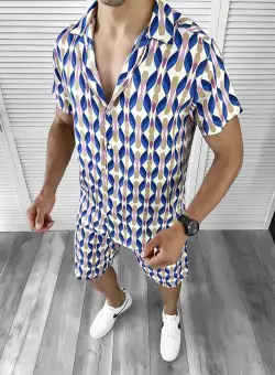 Compleu de vara camasa imprimeu + pantaloni 12001 I15-3.2