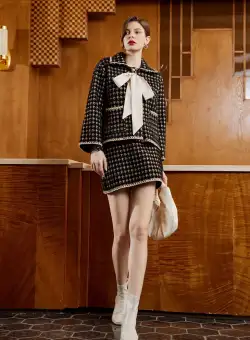 Compleu elegant/casual negru cu bej