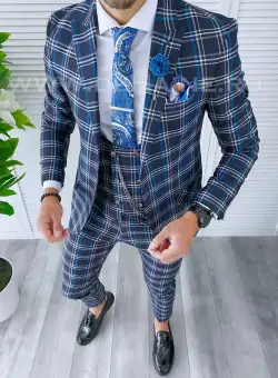 Costum barbati slim fit + Vesta A7800 E 71-3 ~